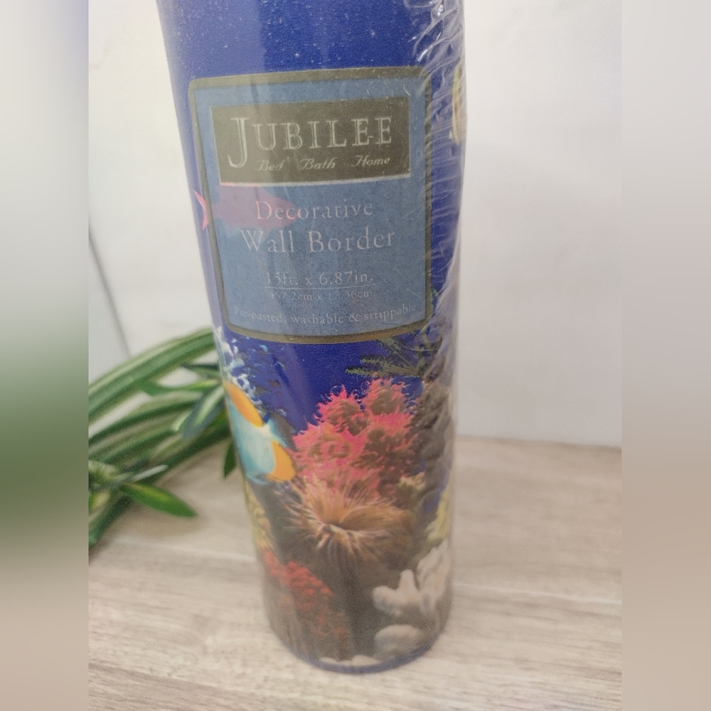 1 Roll of 15' Jubilee Blue Fish Coral Reef Sea Wall Border Wallpaper Prepasted